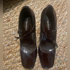 Jeffrey Campbell Womens Size 6 Burgundy Mary Jane Block Heels